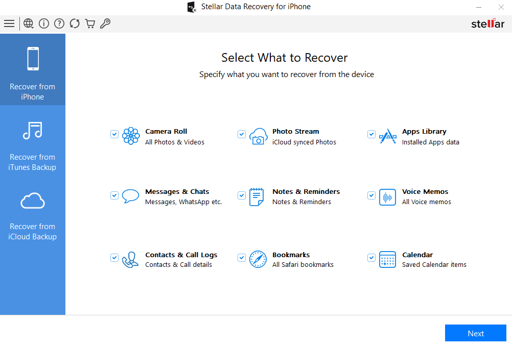 Select the Recover from iPhone